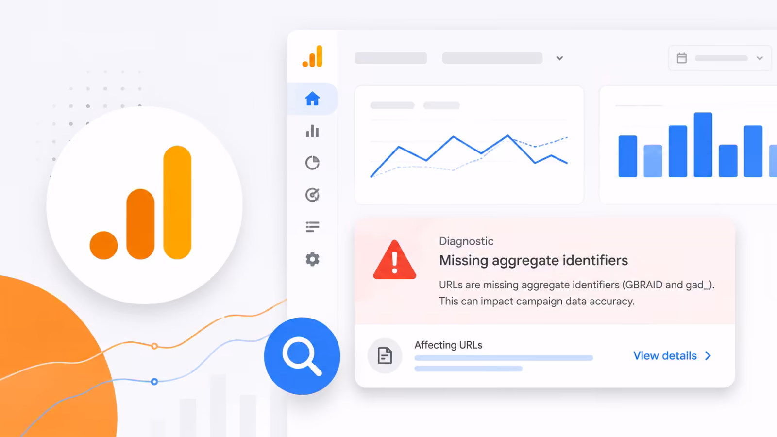 Giao diện cảnh báo chẩn đoán chiến dịch mới trên Google Analytics