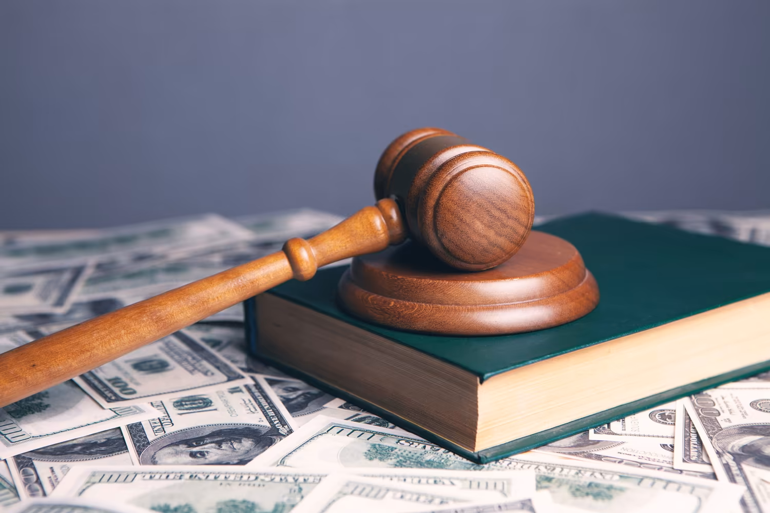 Lawsuit. Court gavel book and money. (Sasun Bughdaryan/Unsplash)